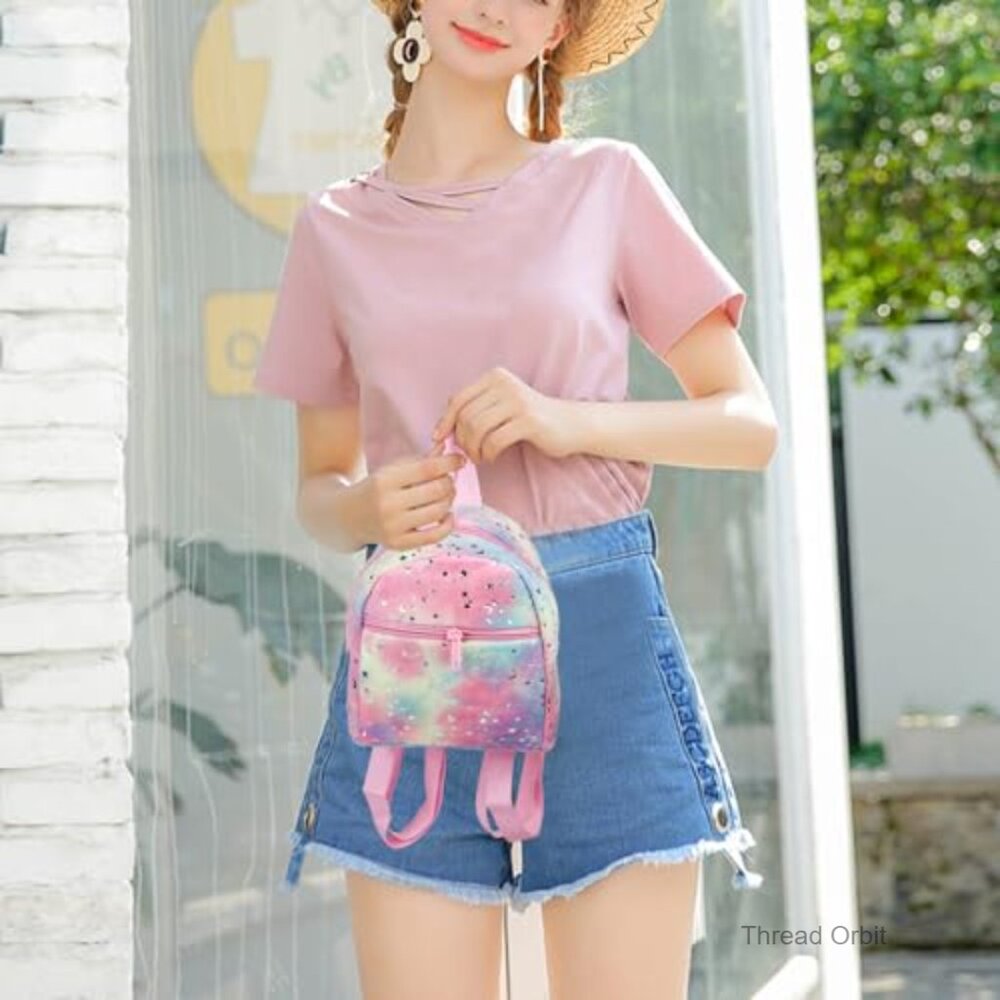 Plush Mini Backpack With Adjustable Strap, Two Co… - image 2